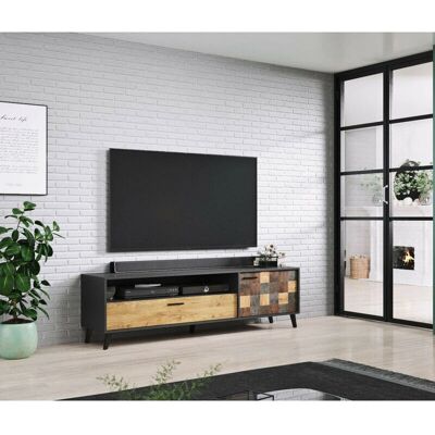 Azura Home Design Mueble TV Aleksander 177 cm Negro y Madera Azura Home Design Mueble TV Aleksander 177 cm Negro y Madera
