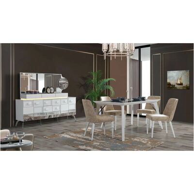 AZURA HOME DESIGN Conjunto Completo de Comedor Doga con 4 Sillas AZURA HOME DESIGN Conjunto Completo de Comedor Doga con 4 Sillas