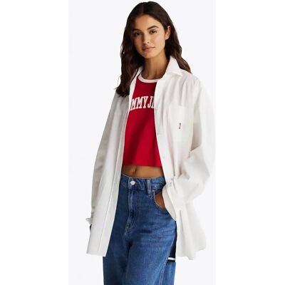 Tommy Jeans - DW0DW19357 - Λευκό - Oversized - Shirt Tommy Jeans - DW0DW19357 - Λευκό - Oversized - Shirt