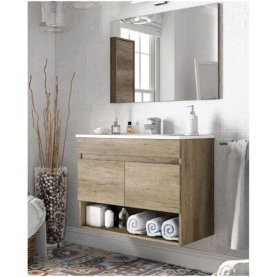 ABITARE Mueble de baño Nordik - Suspendido 80cm con espejo ABITARE Mueble de baño Nordik - Suspendido 80cm con espejo