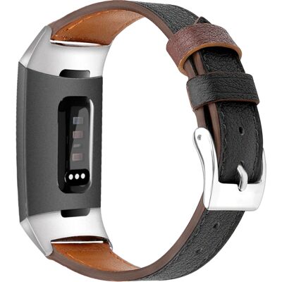 ShieldCase - Fitbit Charge 3 - Leer - Zwart - Polsband ShieldCase - Fitbit Charge 3 - Leer - Zwart - Polsband
