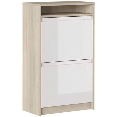 CAESAROO Scarpiera doppia in rovere bianco - Mobile porta scarpe CAESAROO Scarpiera doppia in rovere bianco - Mobile porta scarpe