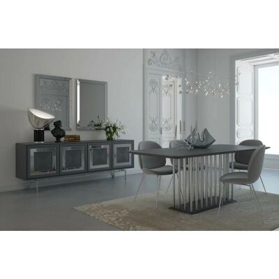 Conjunto completo de comedor Luxembourg de Azura Home Design - Humo Conjunto completo de comedor Luxembourg de Azura Home Design - Humo