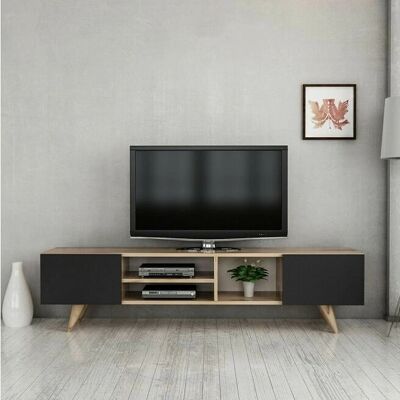 Mueble de TV Azura Home Design - 160cm - Madera negra - Almacenamiento Mueble de TV Azura Home Design - 160cm - Madera negra - Almacenamiento