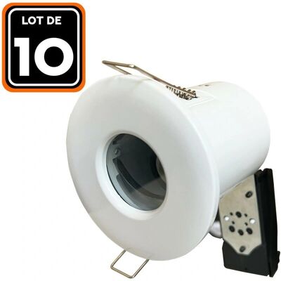 EUROPALAMP Set de 10 soportes GU10 blancos IP65 - Lámpara de iluminación EUROPALAMP Set de 10 soportes GU10 blancos IP65 - Lámpara de iluminación