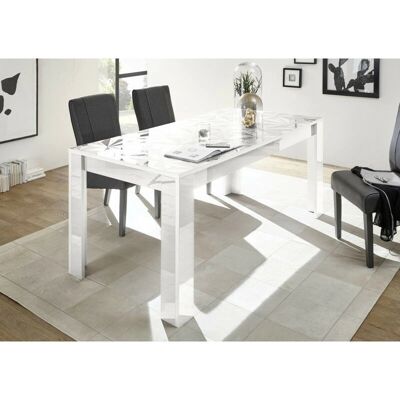 Azura Home Design Luther Mesa de comedor ajustable blanca - Mesa de comedor Azura Home Design Luther Mesa de comedor ajustable blanca - Mesa de comedor