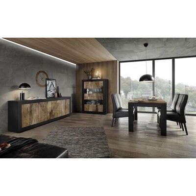 Azura Home Design - Conjunto de Comedor Básico Negro Mate - Italia Azura Home Design - Conjunto de Comedor Básico Negro Mate - Italia