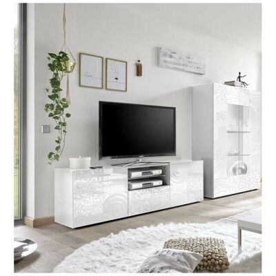 Mueble de TV Azura Home Design Mirel - 2 Puertas, 1 Cajón - Blanco Mueble de TV Azura Home Design Mirel - 2 Puertas, 1 Cajón - Blanco
