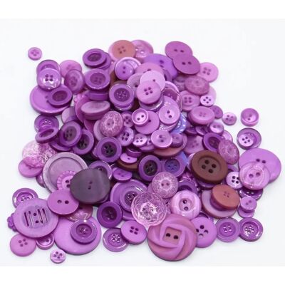 Mondial Tissus - 250 g violet mix - 250 g - violet mix - Boutons Mondial Tissus - 250 g violet mix - 250 g - violet mix - Boutons
