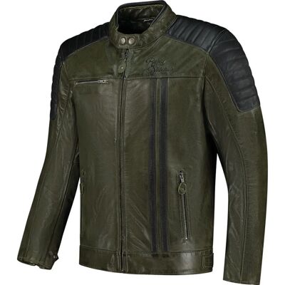 Giacca in pelle Rusty Stitches Cooper Verde/Nero - S - Abbigliamento moto Giacca in pelle Rusty Stitches Cooper Verde/Nero - S - Abbigliamento moto