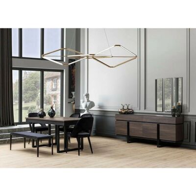 Azura Home Design - Juego de Comedor Aral - Moderno, Negro y Madera Azura Home Design - Juego de Comedor Aral - Moderno, Negro y Madera