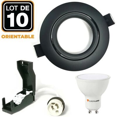 EUROPALAMP 10 Focos Embutidos Regulables Negros - Focos EUROPALAMP 10 Focos Embutidos Regulables Negros - Focos