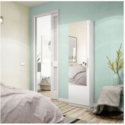 Altri - Mobile porta scarpe moderno con porta specchio - 50x22x180cm Altri - Mobile porta scarpe moderno con porta specchio - 50x22x180cm
