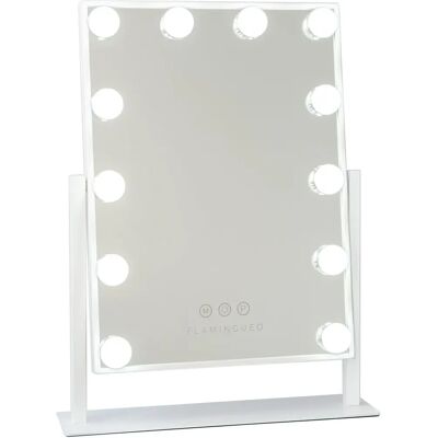 Espelho Flamingueo com 12 Luzes LED - Ajustável & Controle Táctil Espelho Flamingueo com 12 Luzes LED - Ajustável & Controle Táctil