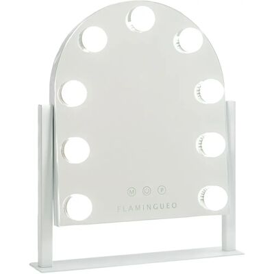 Espelho de Maquilhagem Branco Flamingueo com Luz - 3 Modos de Luz Espelho de Maquilhagem Branco Flamingueo com Luz - 3 Modos de Luz