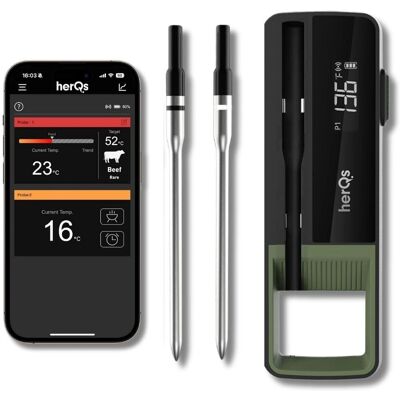 HerQs Draadloze Barbecue Thermometer - Nauwkeurig, App, IP65 HerQs Draadloze Barbecue Thermometer - Nauwkeurig, App, IP65