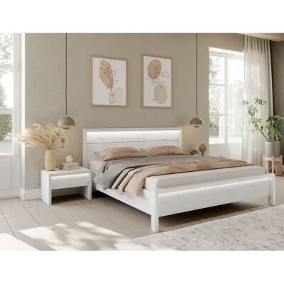 Home Affaire Moivre Weiß Skandinavisches Bett mit LED Home Affaire Moivre Weiß Skandinavisches Bett mit LED