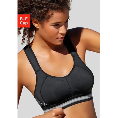 LASCANA ACTIVE Sport-BH - Hochbelastbar, Schwarz, Microtouch, Modell F LASCANA ACTIVE Sport-BH - Hochbelastbar, Schwarz, Microtouch, Modell F