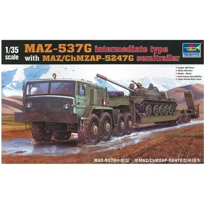 Trumpeter MAZ 537 Transportista de Tanques Soviético - Kit Modelo Militar Trumpeter MAZ 537 Transportista de Tanques Soviético - Kit Modelo Militar