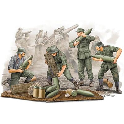 Trumpeter Équipe de canon de campagne WWII allemand - Figurines Trumpeter Équipe de canon de campagne WWII allemand - Figurines