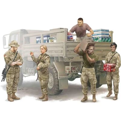 Trumpeter Modellfigurer - Skala 1:35 - US Soldater Logistikteam Trumpeter Modellfigurer - Skala 1:35 - US Soldater Logistikteam