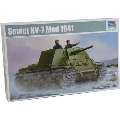 Trumpeter Russisch KV-7 Mod 1941 Militaire Model Kit - 1:35 Trumpeter Russisch KV-7 Mod 1941 Militaire Model Kit - 1:35