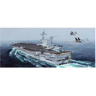 Kit de modèle de bateau USS John F. Kennedy CV-67 - Échelle 1:350 - Publicité Kit de modèle de bateau USS John F. Kennedy CV-67 - Échelle 1:350 - Publicité