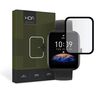 HOFI Hybrid Pro+ Glasklæbeskærm - Xiaomi Amazfit Bip 3/Bip 3 Pro - sort HOFI Hybrid Pro+ Glasklæbeskærm - Xiaomi Amazfit Bip 3/Bip 3 Pro - sort