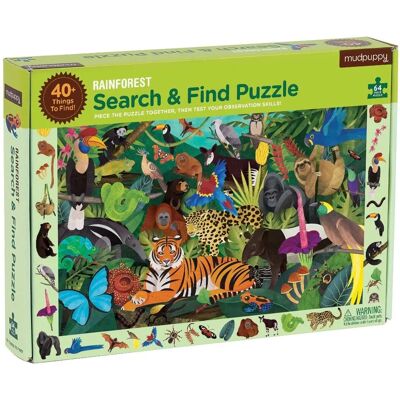 Puzzle de deštného pralesa od Mudpuppy - 64 dílků - Zelená - Puzzle Puzzle de deštného pralesa od Mudpuppy - 64 dílků - Zelená - Puzzle