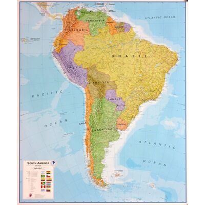 Lovell Johns South America Map - Political, Laminated, Encapsulated Lovell Johns South America Map - Political, Laminated, Encapsulated