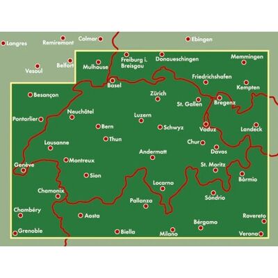 Carte de la Suisse de Freytag & Berndt - Échelle 1:400,000 - Publicité Carte de la Suisse de Freytag & Berndt - Échelle 1:400,000 - Publicité