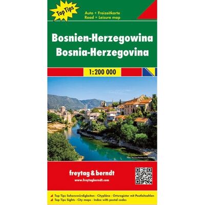 Carte de Bosnie-Herzégovine de Freytag & Berndt - Top 10 Tips - Publicité Carte de Bosnie-Herzégovine de Freytag & Berndt - Top 10 Tips - Publicité