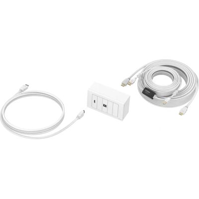 Prise HDMI USB Blanche Vision - 10M Fixation Murale - Publicité Prise HDMI USB Blanche Vision - 10M Fixation Murale - Publicité